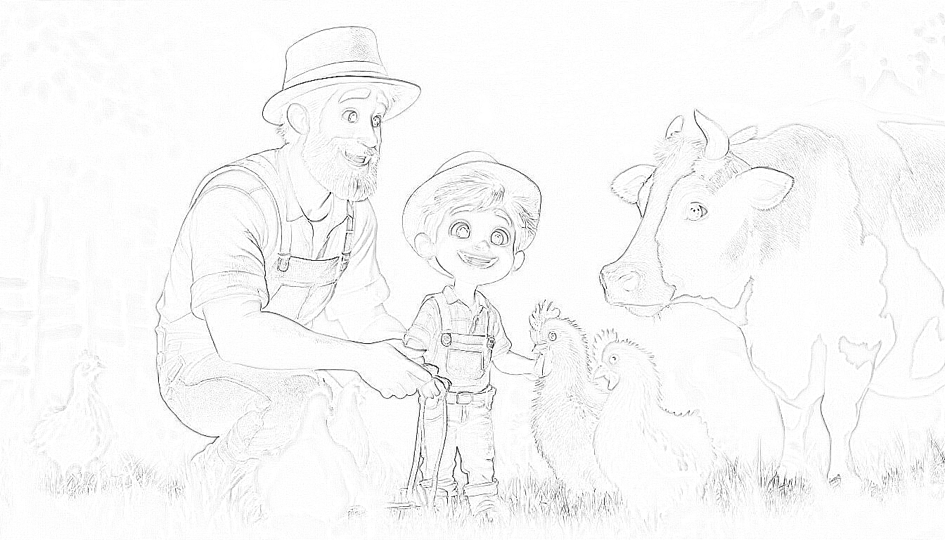 Jonas und die Arbeit auf dem Bauernhof